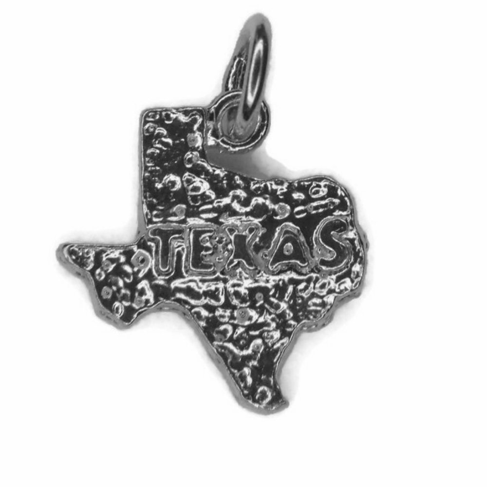 Texas Map Charm Pendant .925 Sterling Silver